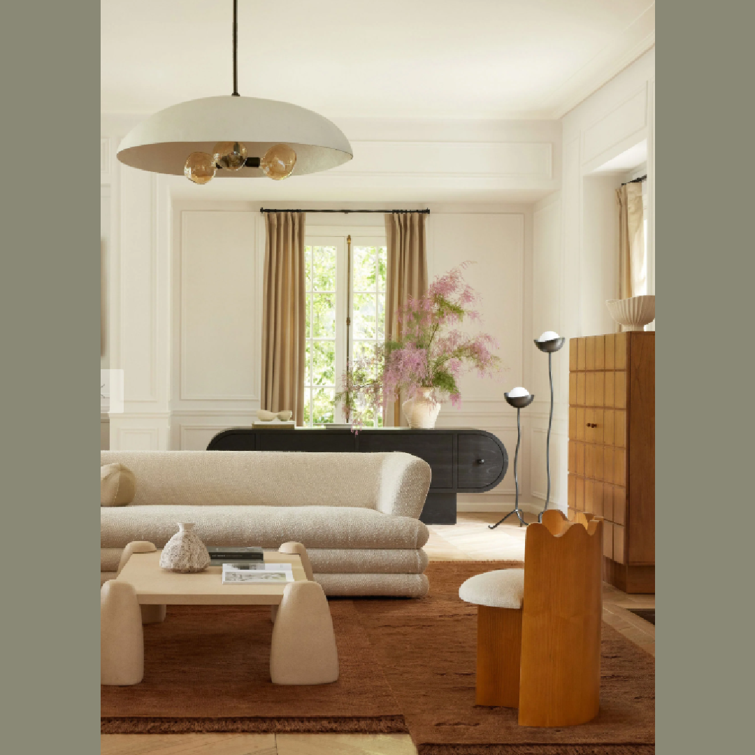 Ripple Accent Chair by Sarah Sherman Samuel for Lulu & Georgia in a modern earthy luxe living room.