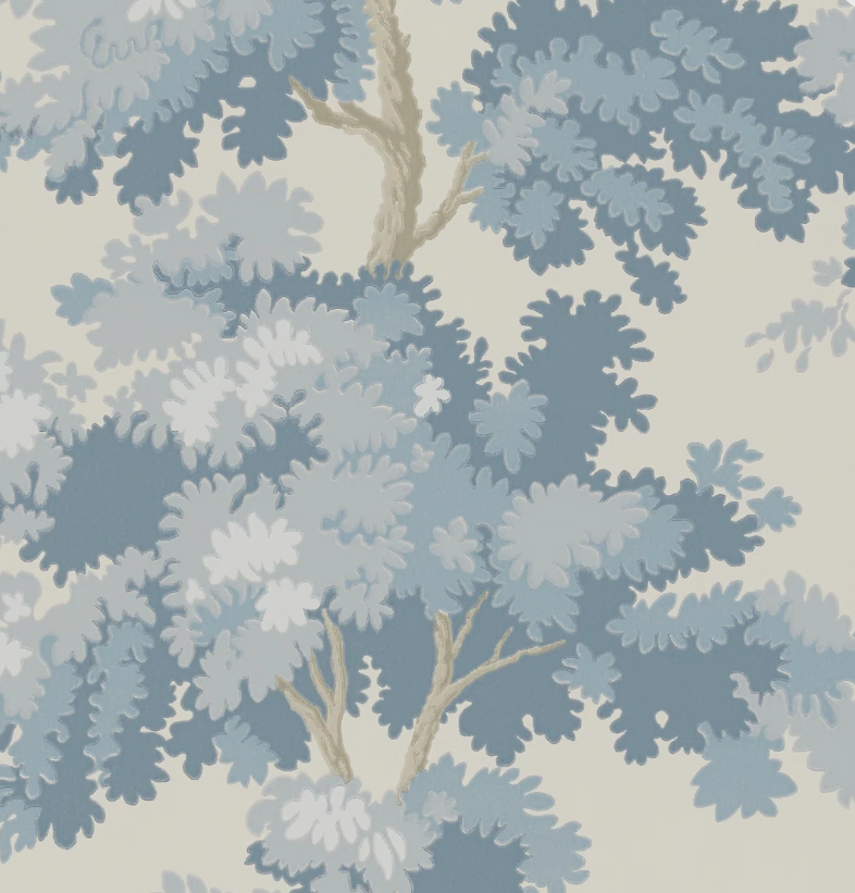 House of Scalamandre RAPHAEL blue wallpaper.