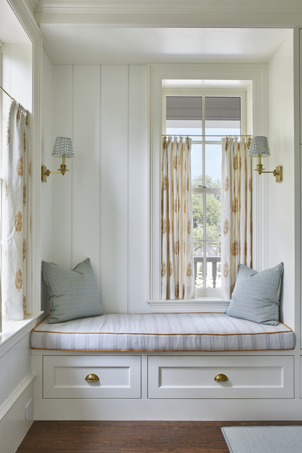 Window seat in Cathy Kincaid designed whaler's cottage.