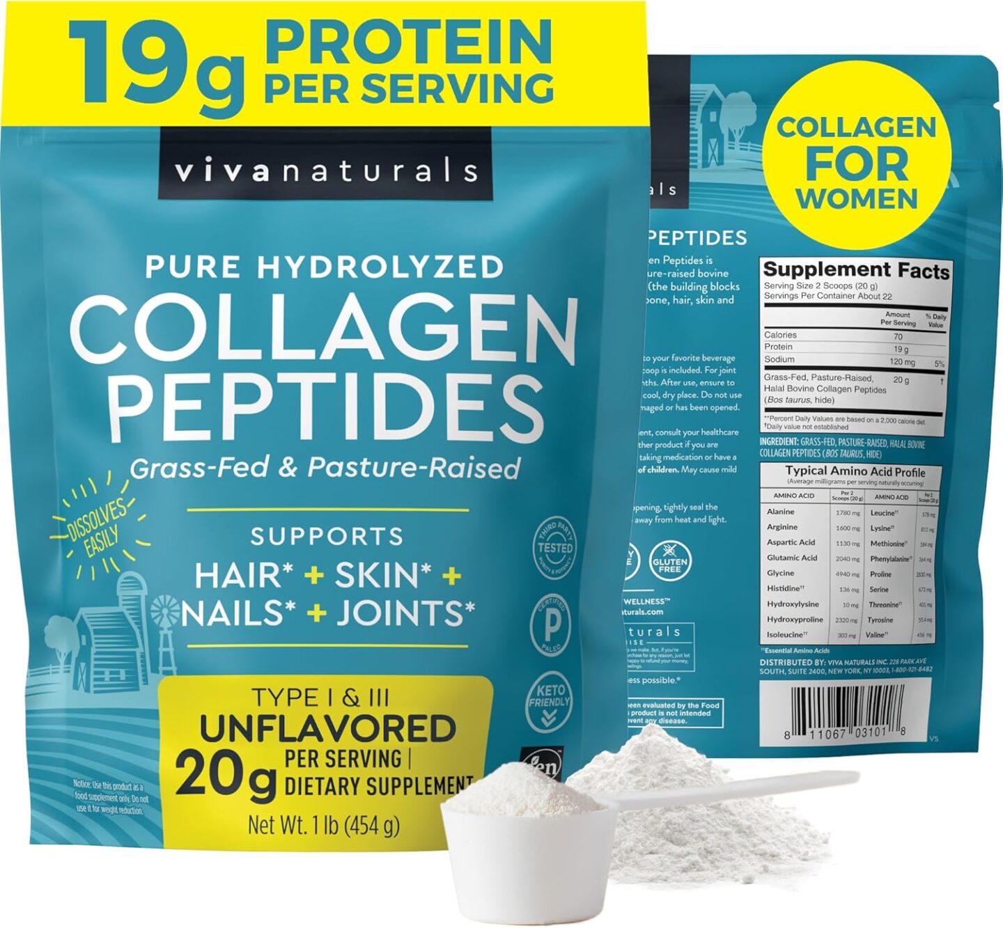 Viva Natural Collagen Peptides powder.