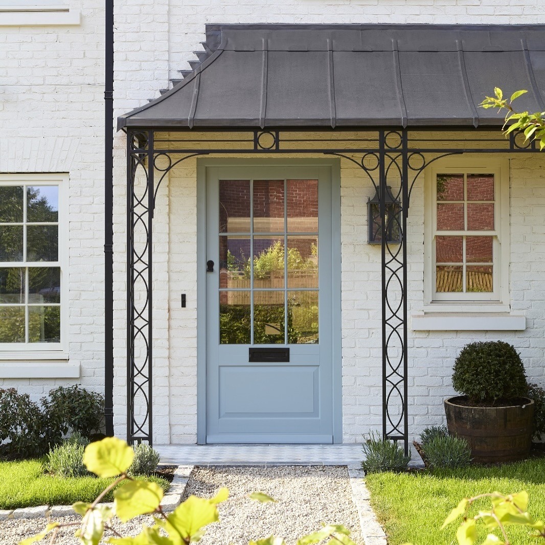 Light Blue No. 22 (Farrow & Ball) on a front door.