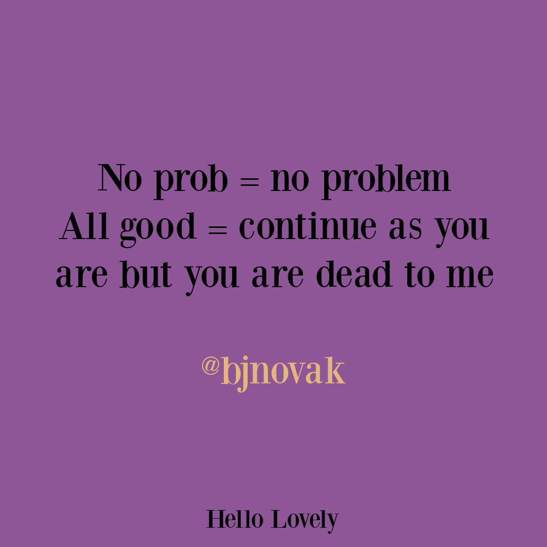 Poignant tweet and funny quote about hidden meaning in common expressions from bjnovak on Hello Lovely Studio.