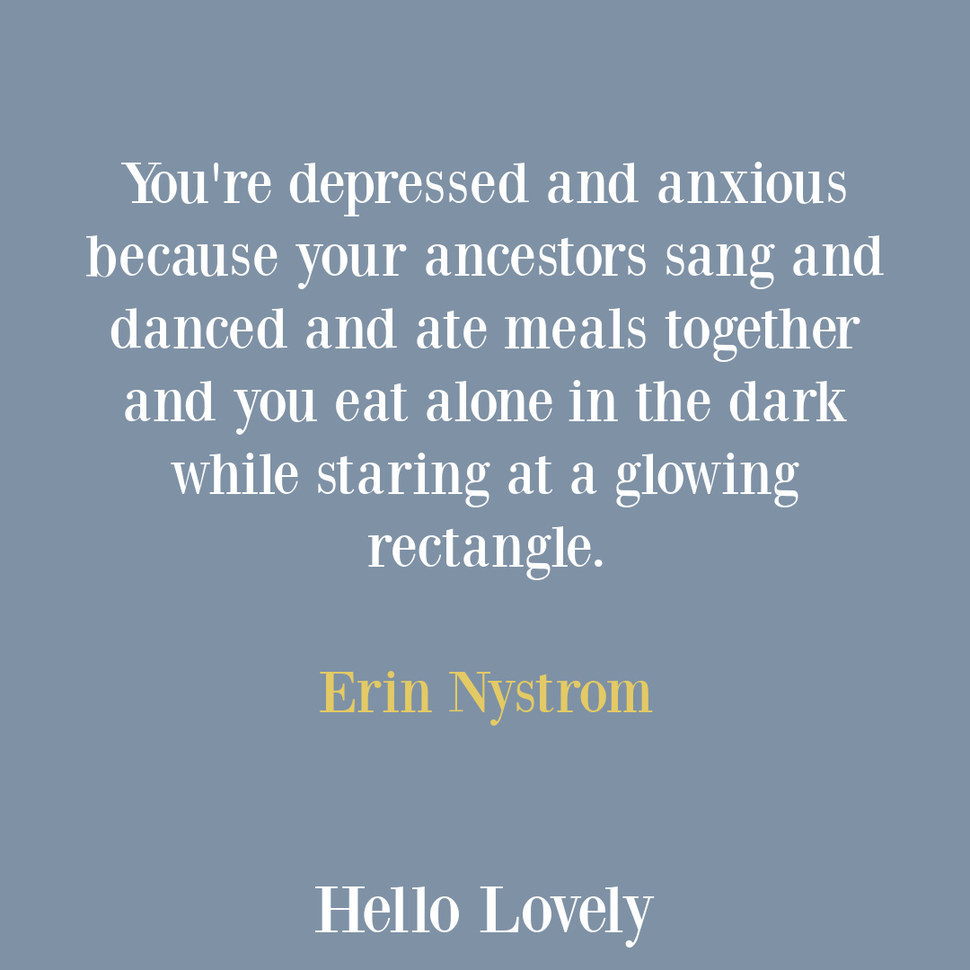 Poignant tweet about depression from Erin Nystrom on Hello Lovely Studio.