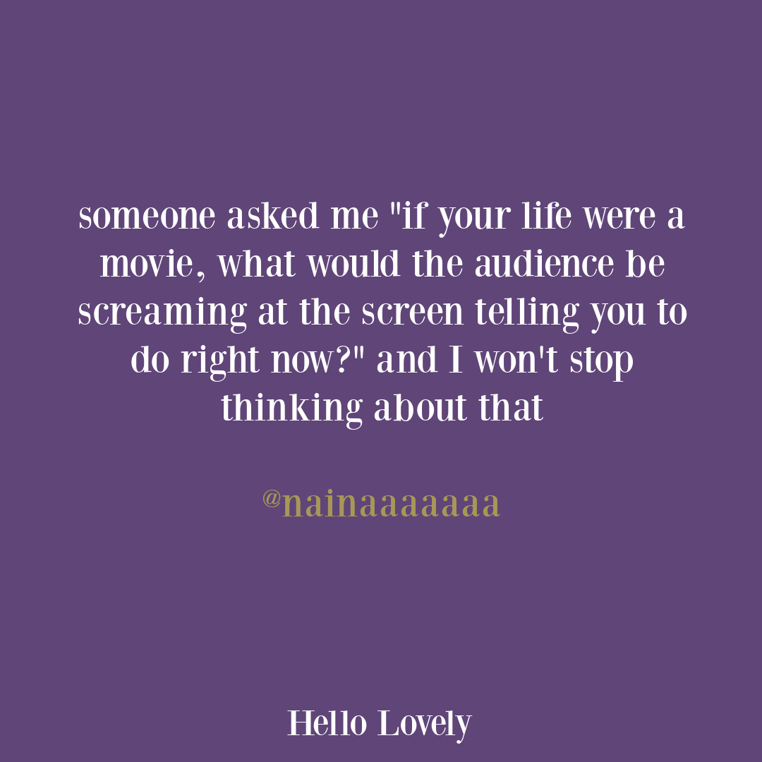 Poignant tweet about self-awareness from nainaaaaaaa on Hello Lovely Studio.