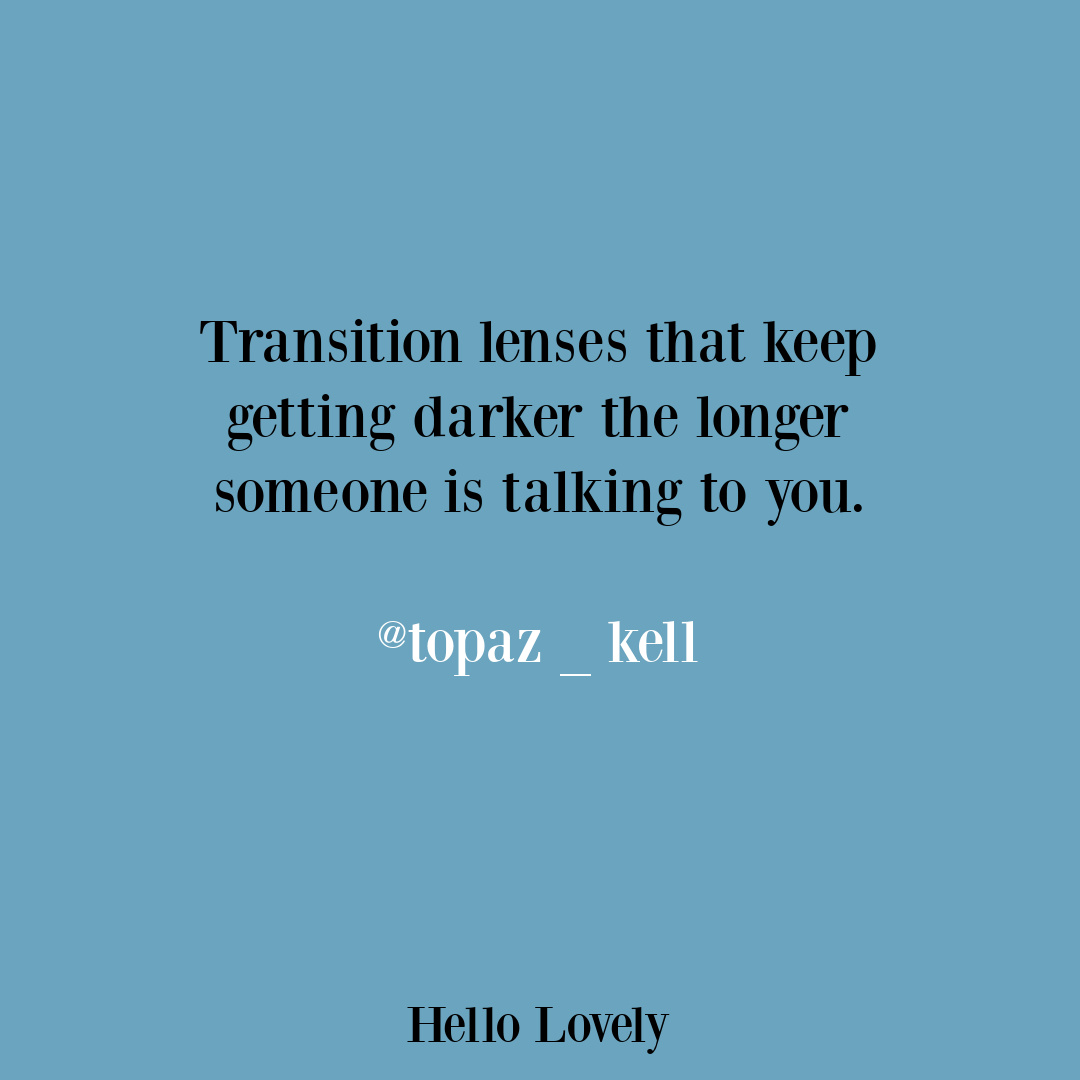 Hilarious tweet about awkward conversations from topaz_kell on Hello Lovely Studio.