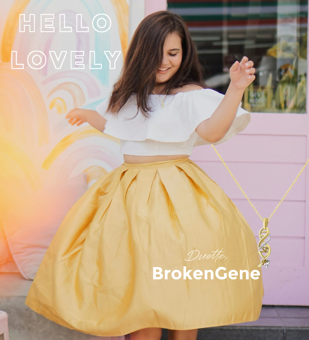 Beautiful Duette necklace designed by Holly Sabo for BrokenGene Jewelry - image by Hello Lovely Studio. #brca1 #brca2 #previvor